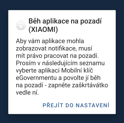 Potřebná změna Nastavení