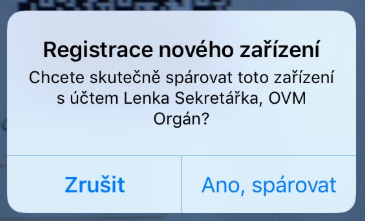 Registrace nového zařízení