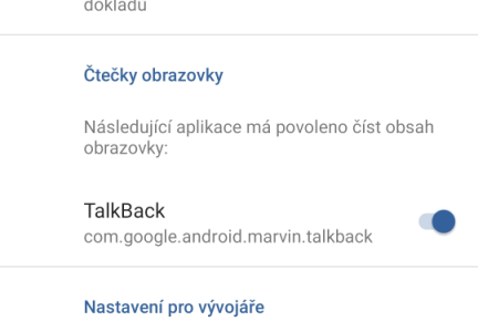 Povolení čteček obrazovky