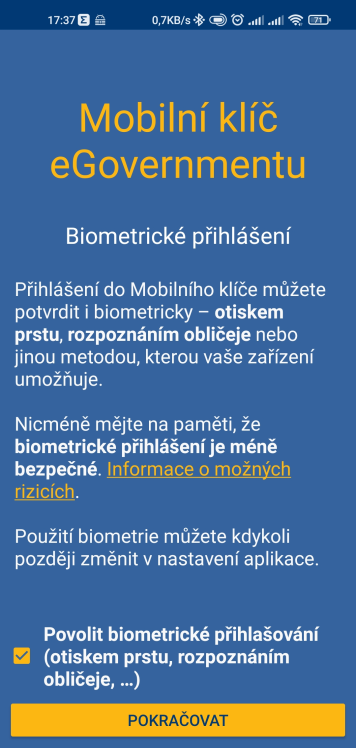 biometrického zabezpečení - otisku prstu