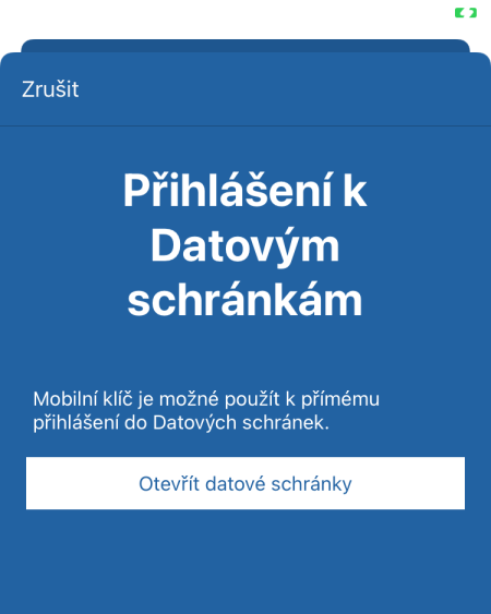 Informace o možnosti otevřít Datové schránky