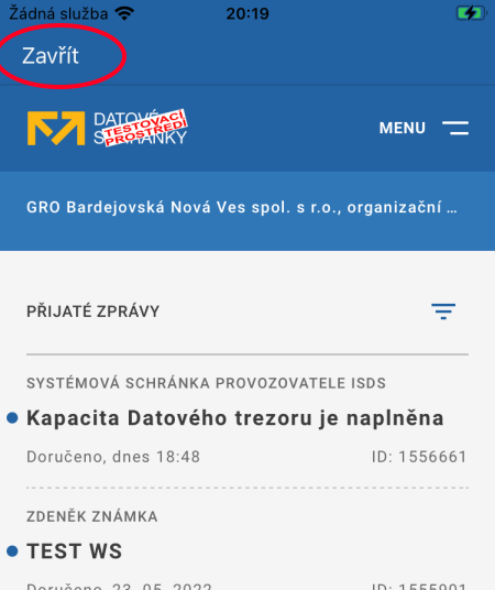 Klientský portál ISDS v Mobilním klíči