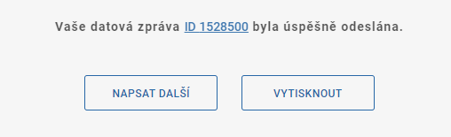 Informace o úspěšném odeslání