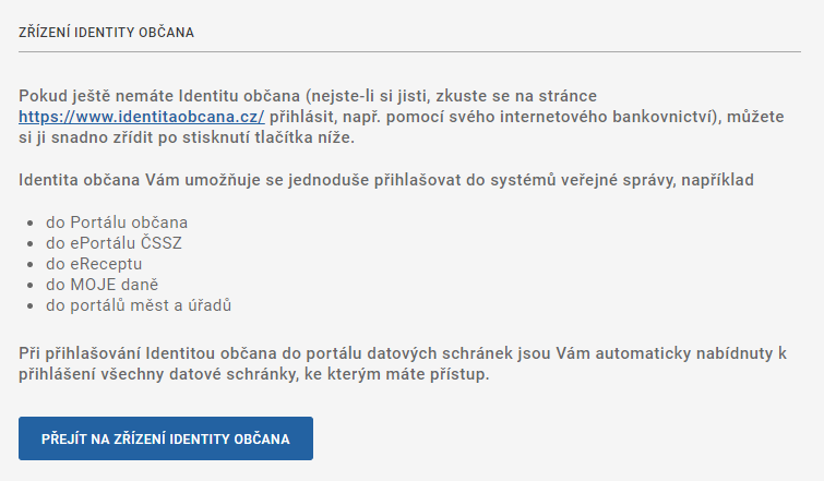 Zřízení identity občana